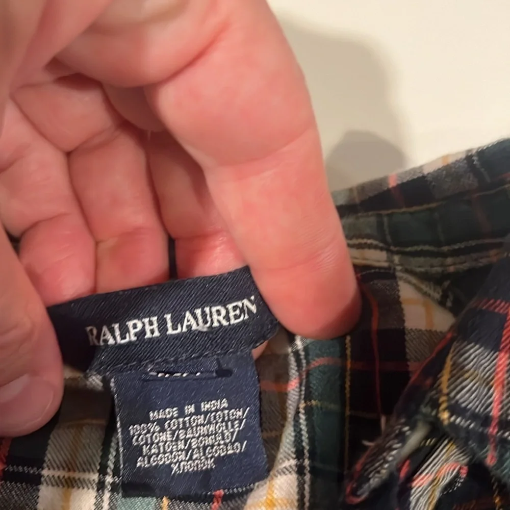 Ralph Lauren Ruffle Plaid top